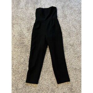 Women's Black Express Strapless Dressy Jumpsuit, Size 6
